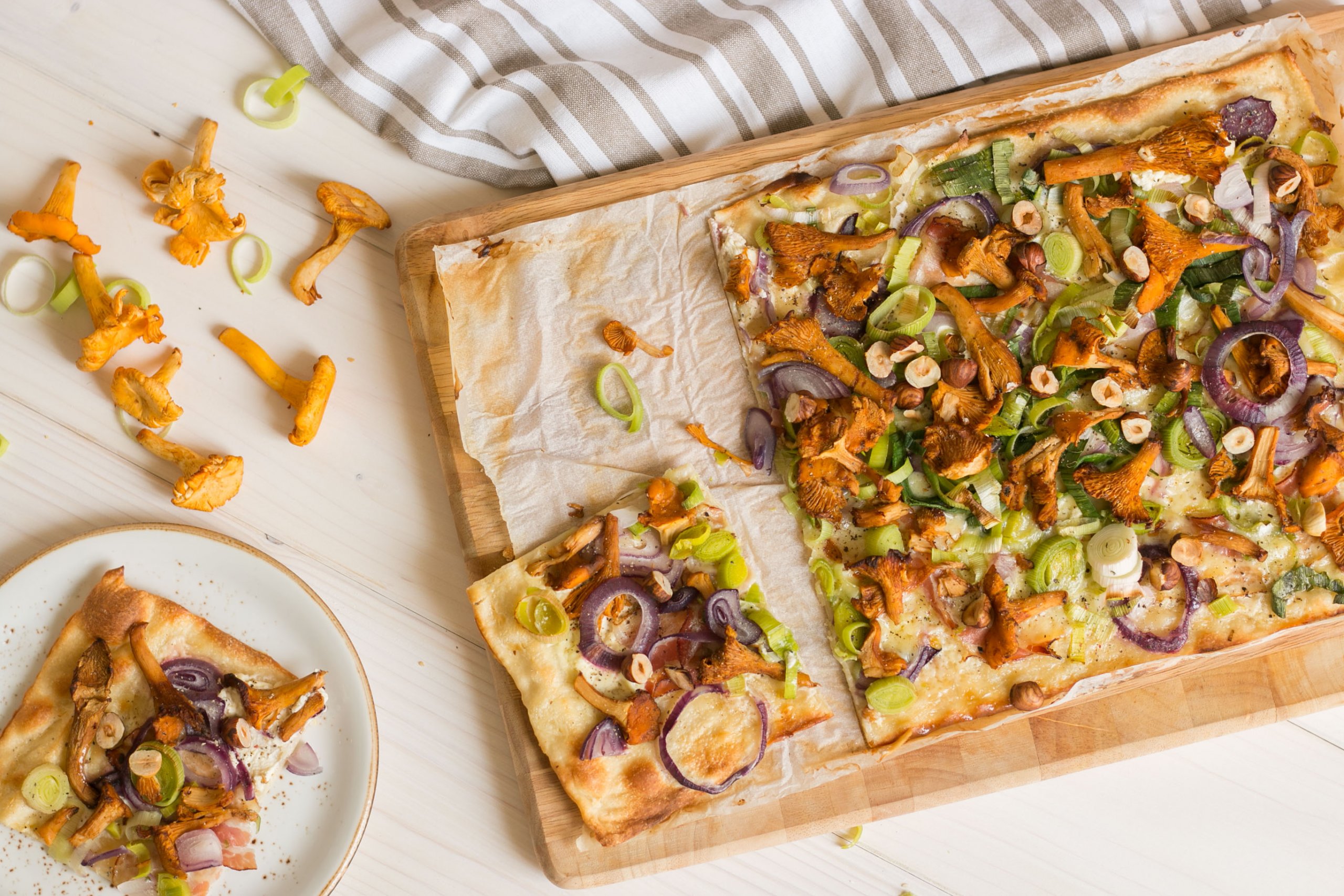 Recept: Flammkuchen met cantharellen