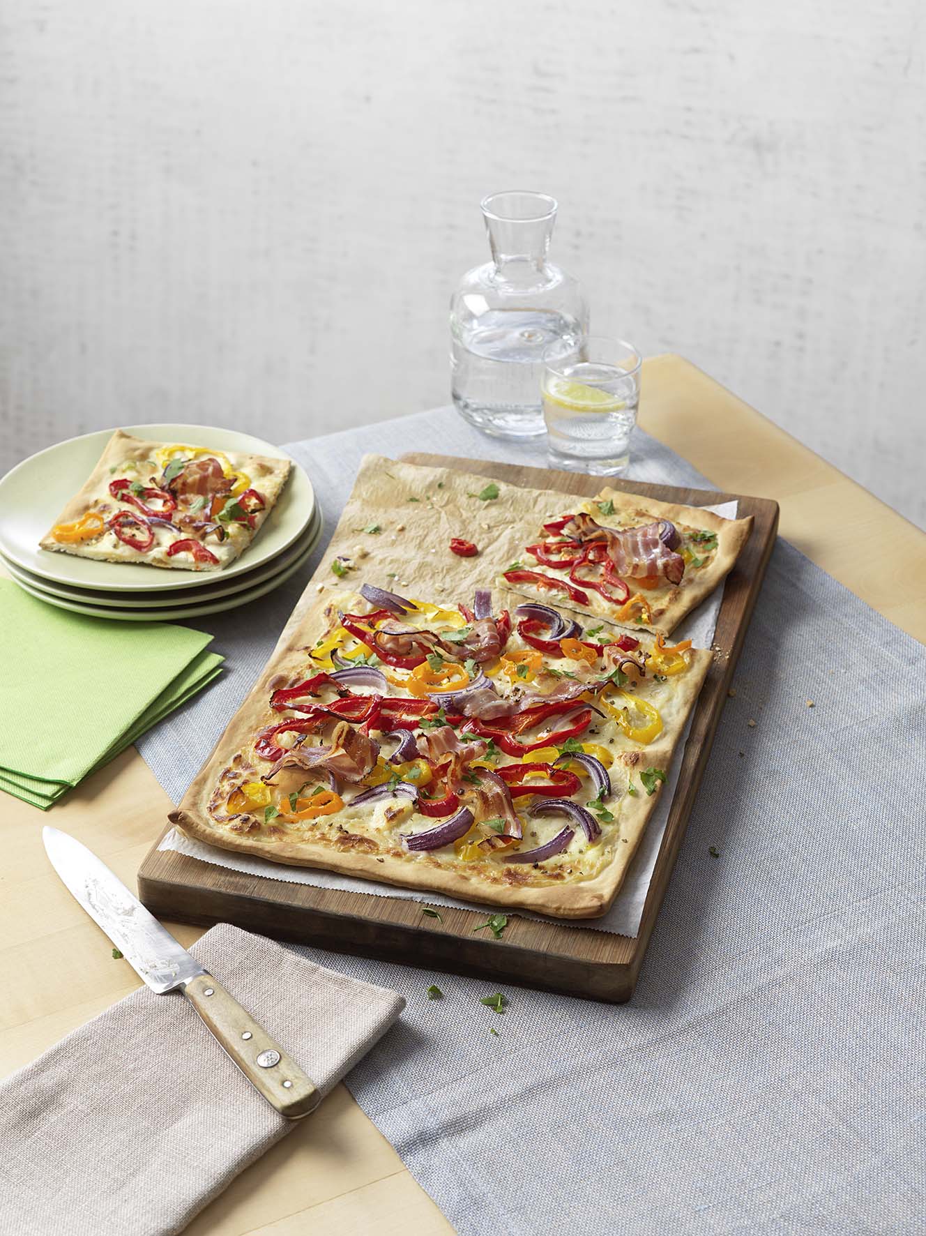 Flammkuchen met paprika - Tante Fanny flammkuchen