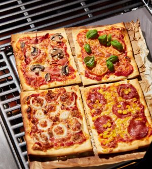 Rijke man ziekte injecteren Recept: bonte familiepizza met 4 soorten beleg